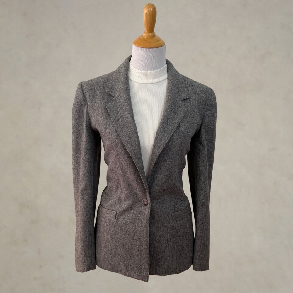 Vintage Y2K Concepts Claiborne Gray Wool Blazer M Tailored Academia Jacket